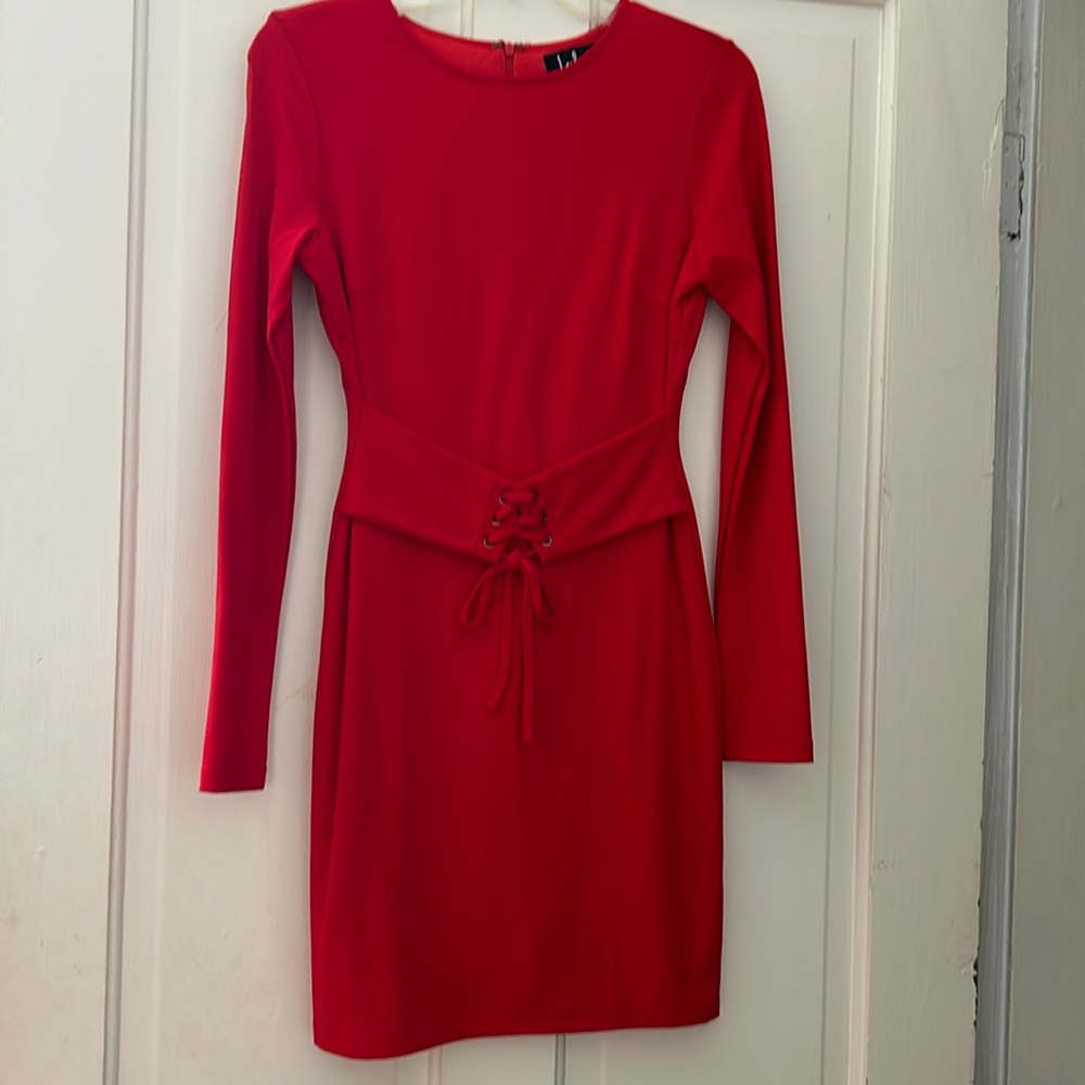 Lulu’s Red Long Sleeve Dress, Size Small